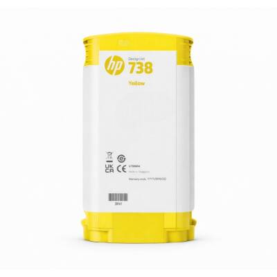HP 498N7A 738 Sarı Orijinal Kartuş DesignJet T850 T950 - 2